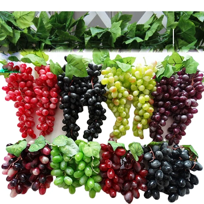 Deluxe Artificial Grapevine Garland With Purple Grapes