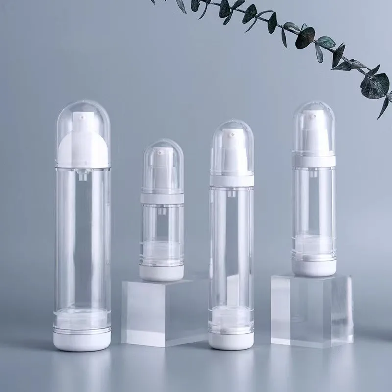 15/30/50/100ml AS transparent airless bottle oval egg shape pump lotion vacuum plastic air-free bottle