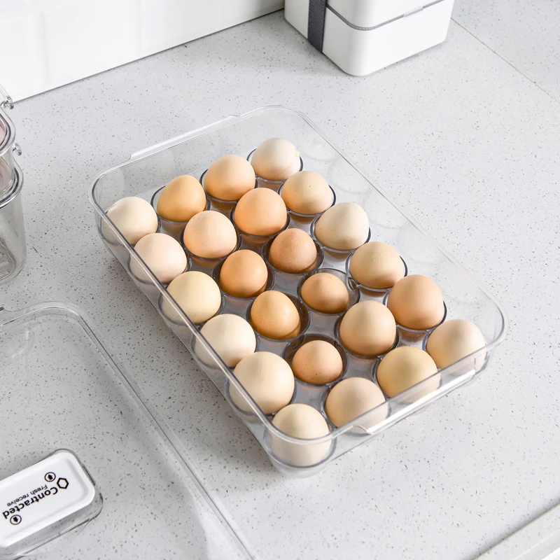 
Factory wholesale kitchen 24 grid portable egg storage container fresh picnic plastic egg storage box 
