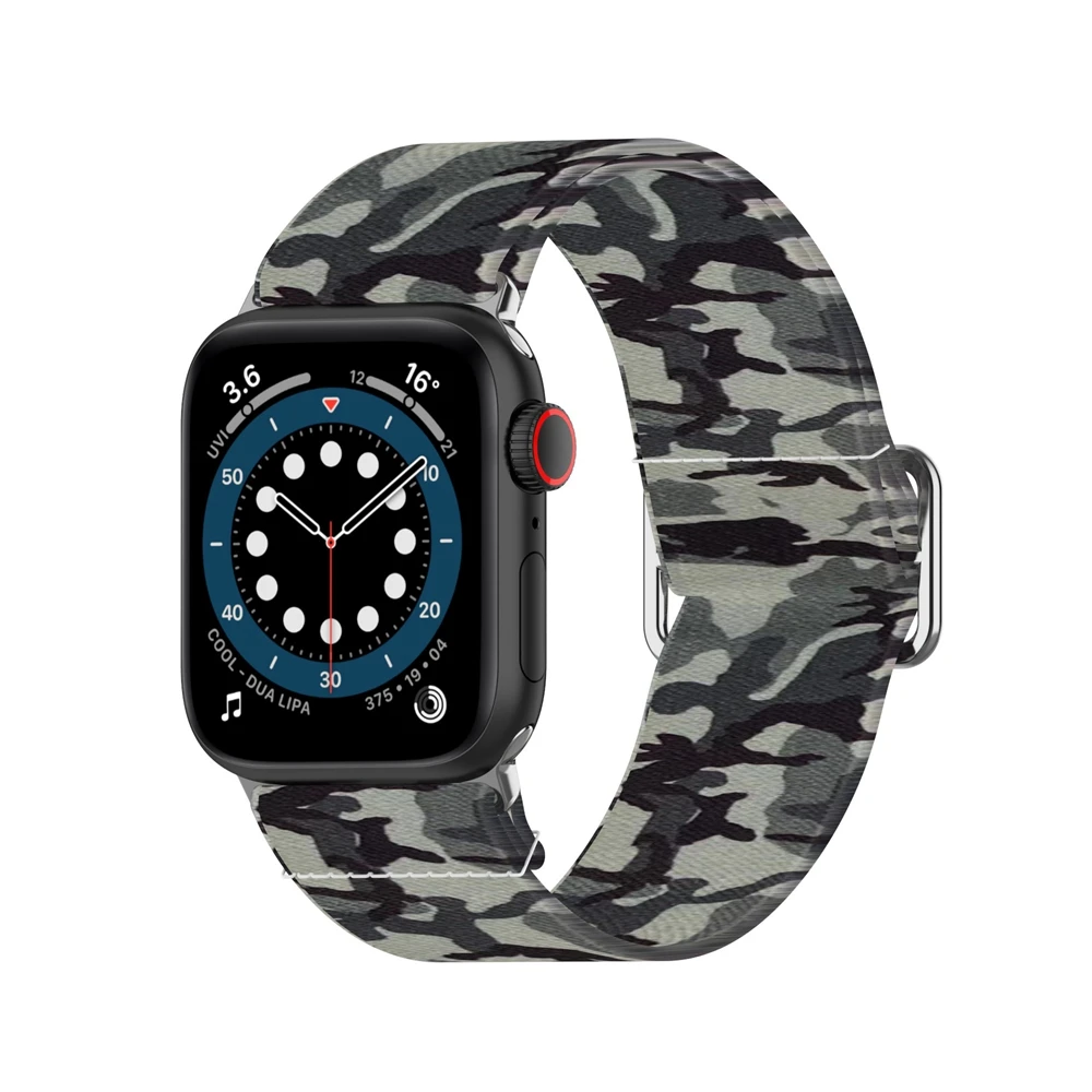 RiverRock nylon fabric webbing watch strap printing design for Apple iwatch band 45 44 42 41 40 38 mm camouflage flower