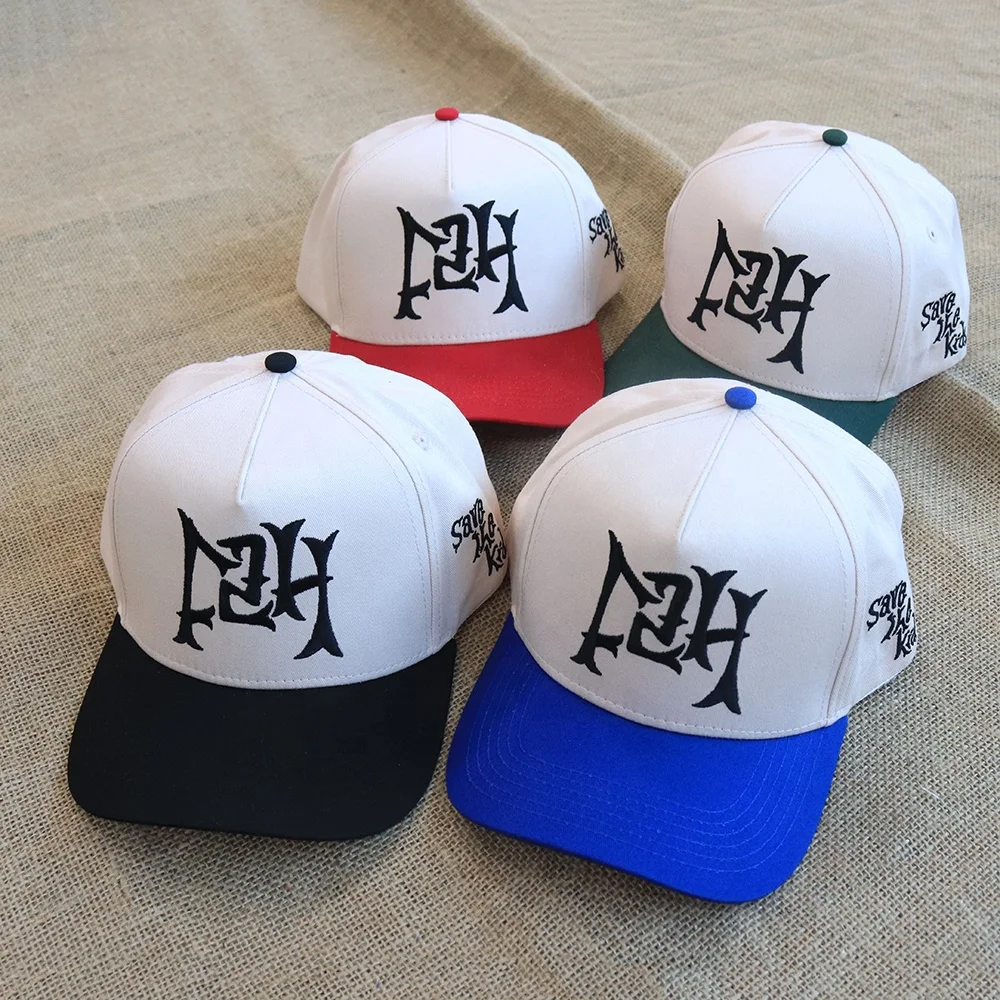 Good Supplier manufacture Custom 5 Panels 2 tone colors baseball caps outdoor unisex snapback hats cap