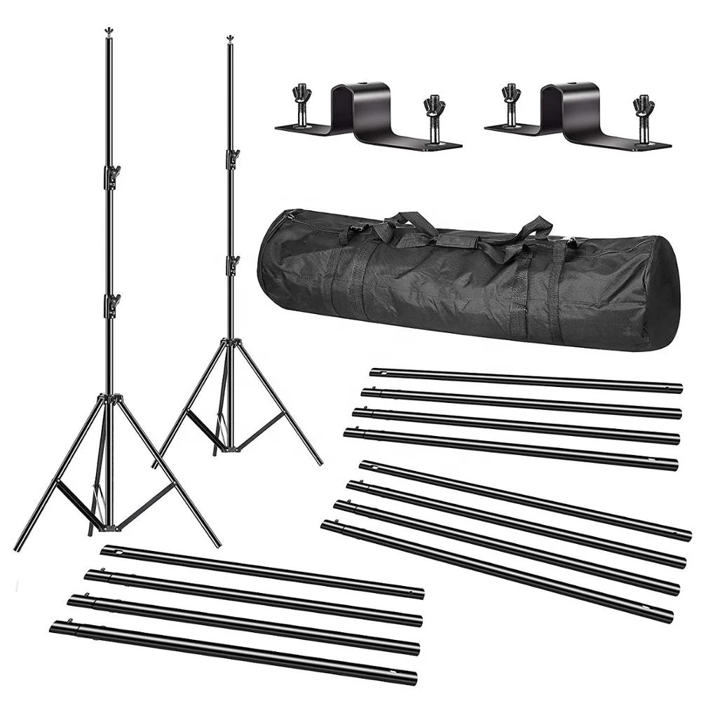 3 in 1 Multi Backdrop Stand Triple Crossbar Backdrop Stand Photo Video Studio Heavy Duty Adjustable Muslin Background Support