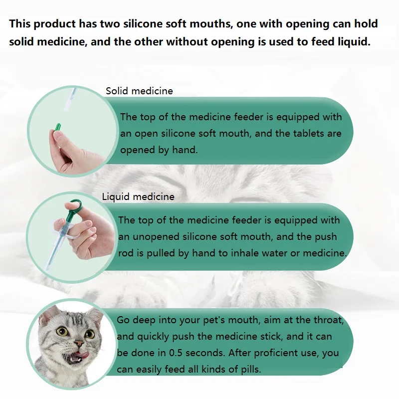 
Silicone Soft Mouth Push-type Veterinary Feeding Kit Pet Medicain Injection Feeder Cat Dog Pet Drug Feeder Pet Medicine Feeder 