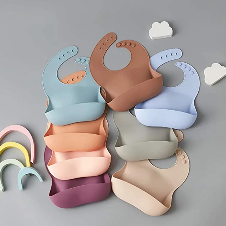 Amazon BPA Free Comfortable Practical Waterproof Baby Bibs Silicone Feeding