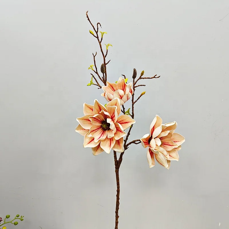 CDK 2025 Real Touch High Quality 108cm Artificial Magnolia Flower for Wedding Event Party Decoration
