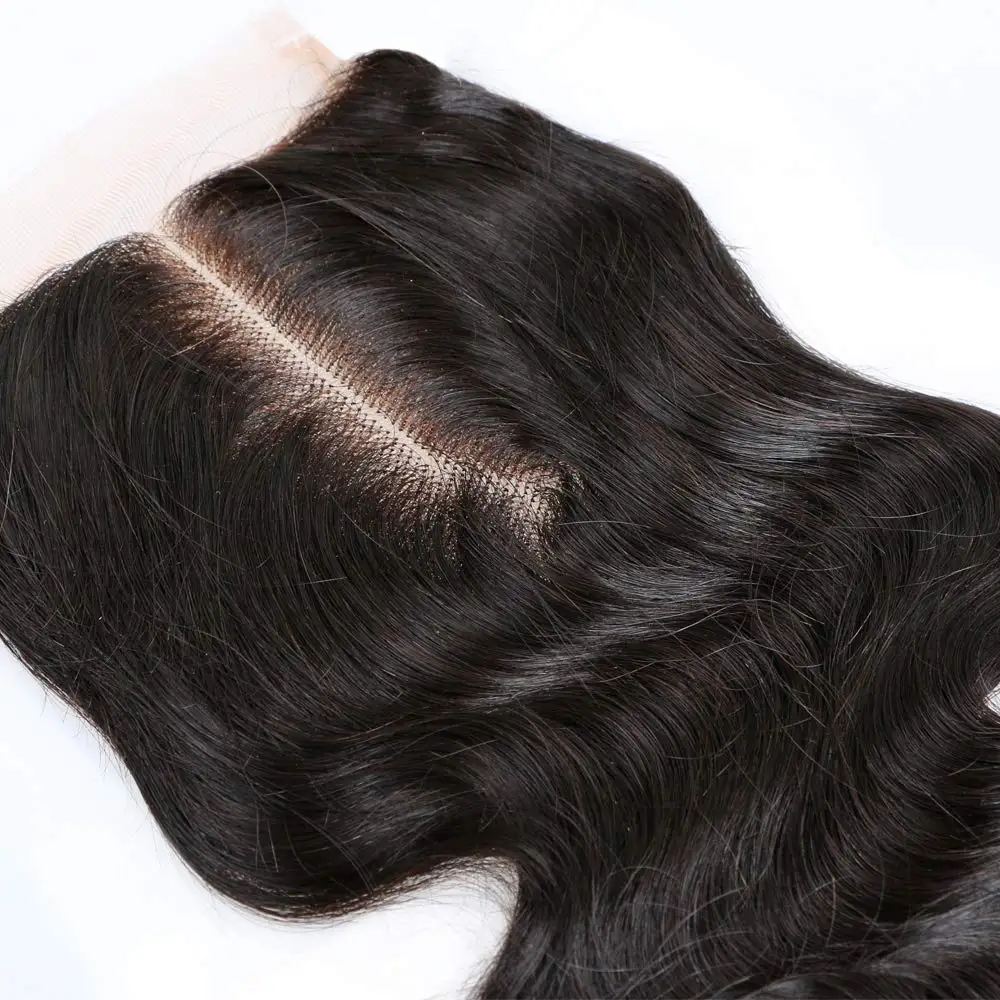 Bliss Emerald  Virgin Brazilian Human Hair 3.5x4 Swiss Lace Closure Body Wave  Middle Part Natural Color