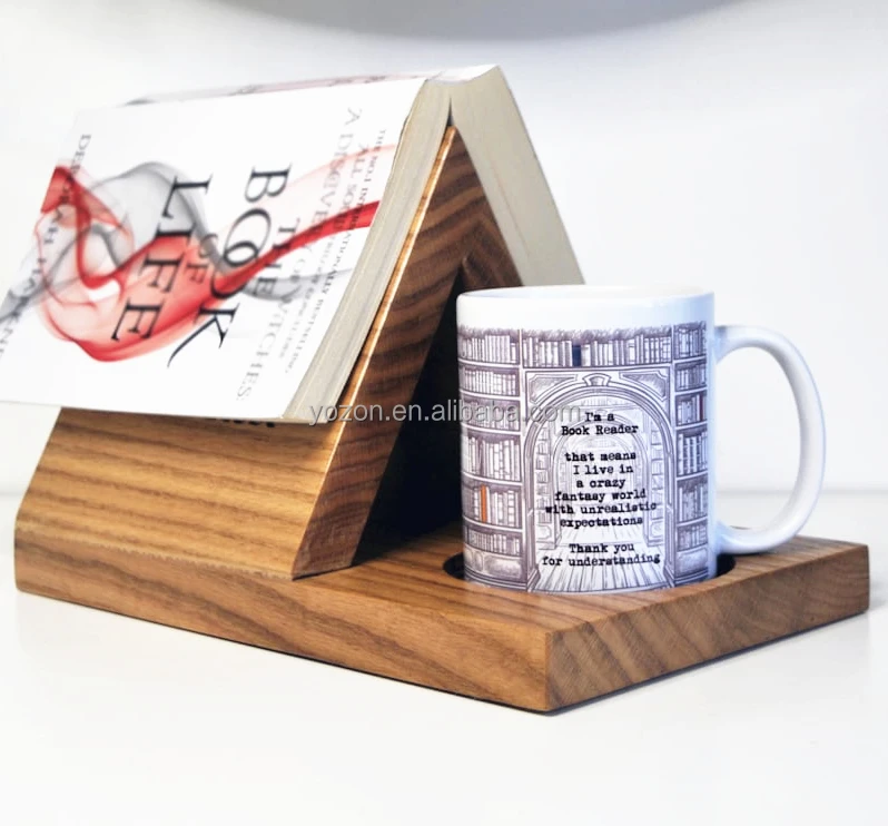 Cross-Border Popular Personalized Book Rest Folk Art Bamboo Tray Reading Shelf