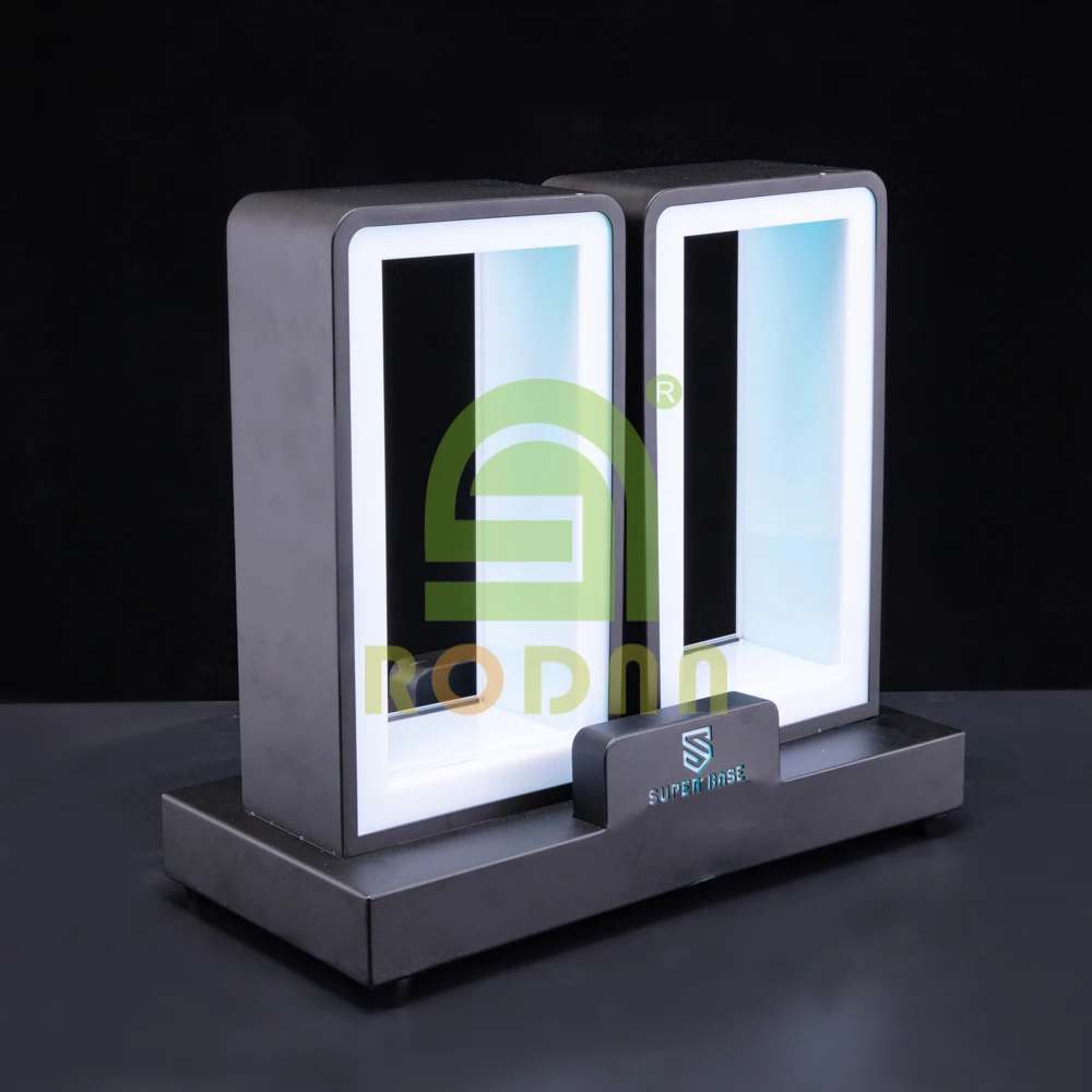 Lide 8A02 Laser Lighting bottle display glorifier stand for two bottles