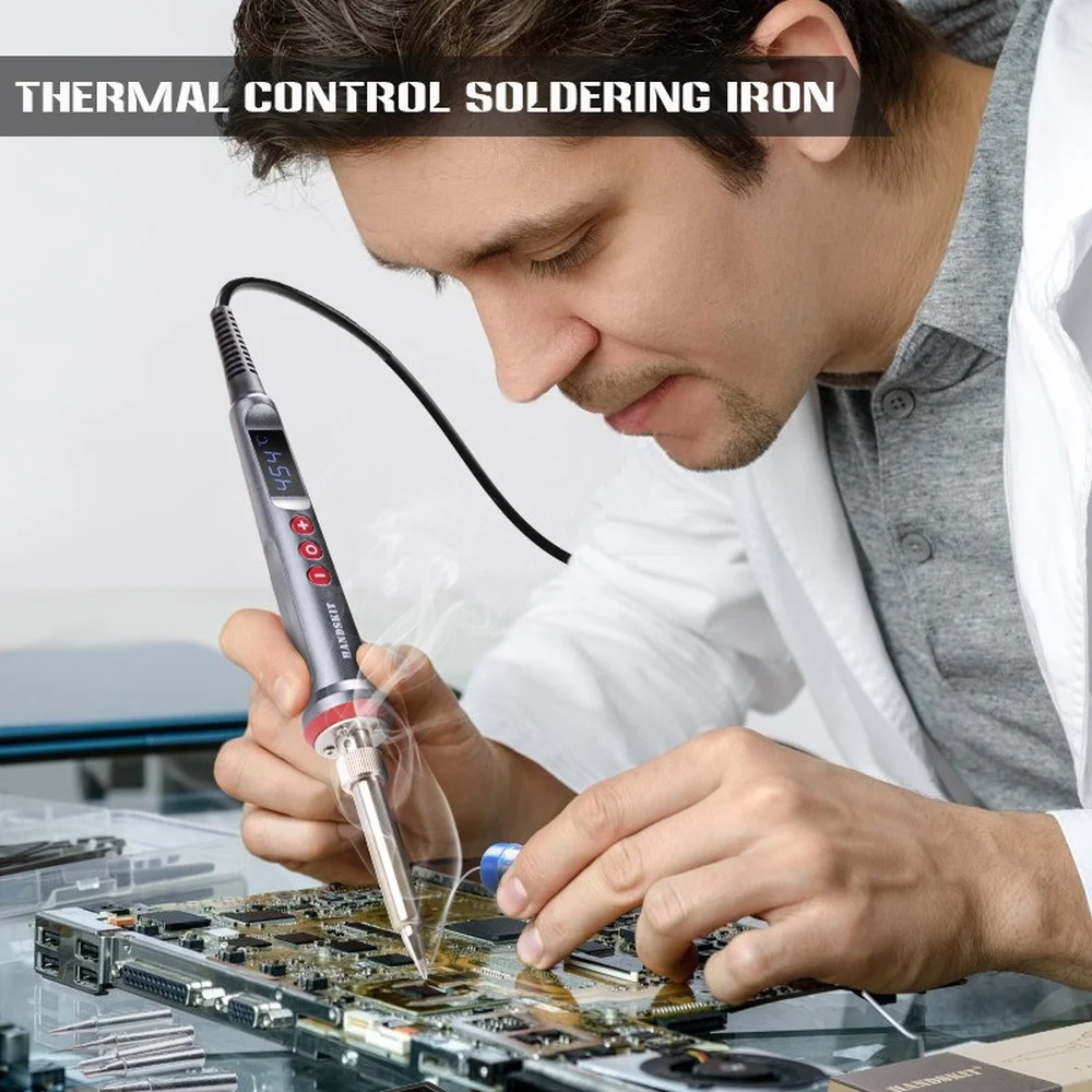100W High Power LCD Digital Display Electric Soldering Iron With Switch Sleep Function Welding Equipment Repair Tools