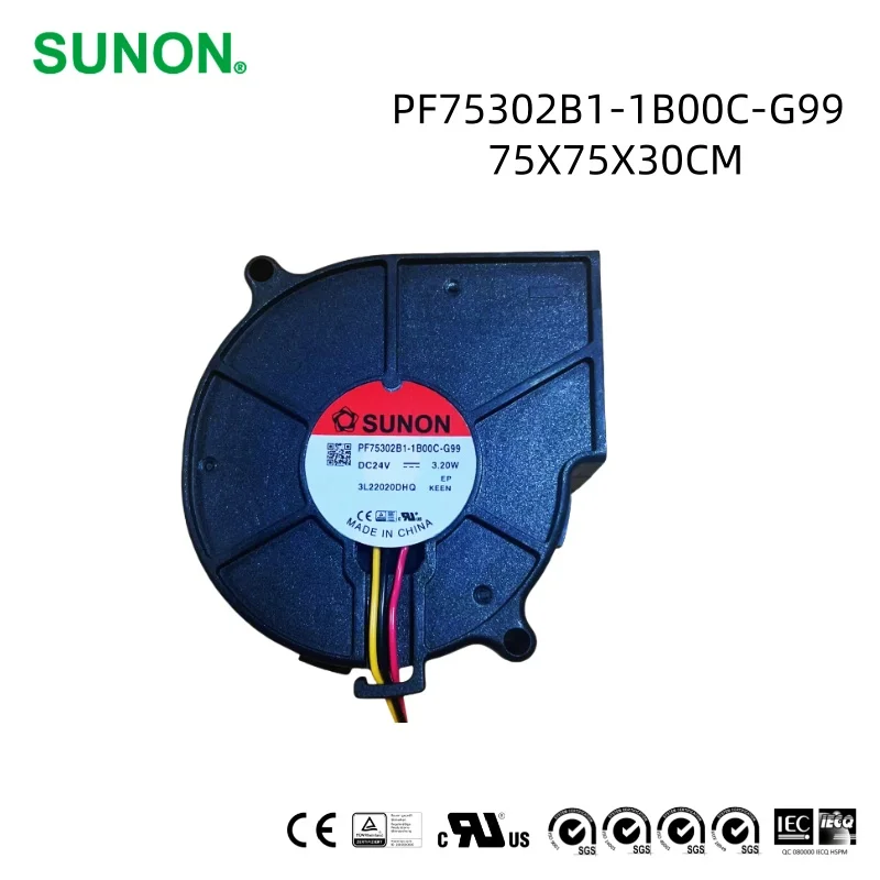 SUNON Stock cooling DC blower Fan PF75302B1-1B00C-G99 24V 3.20W 3 power wire line