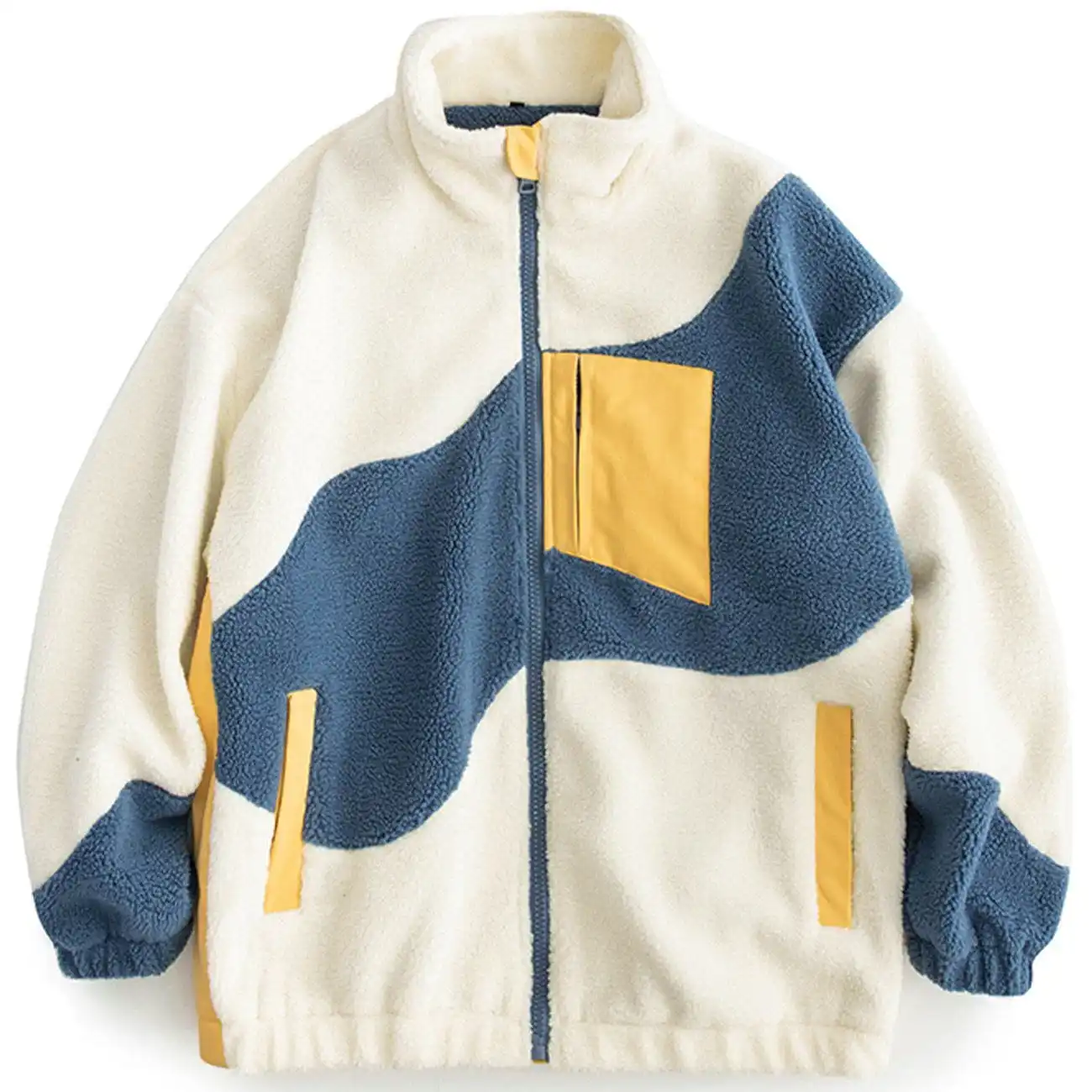 Clothing Manufacturer Custom Embroidery Fleece Jaket Premium Zip Up Sherpa Fleece Jacket For Mens