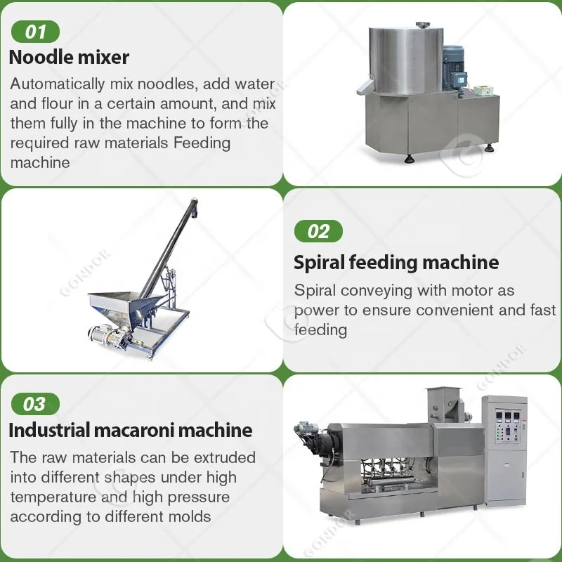 Extrusion Food High Efficiency Industry Small Scale Pasta Shape Macaroni Make Machine for Production Line
