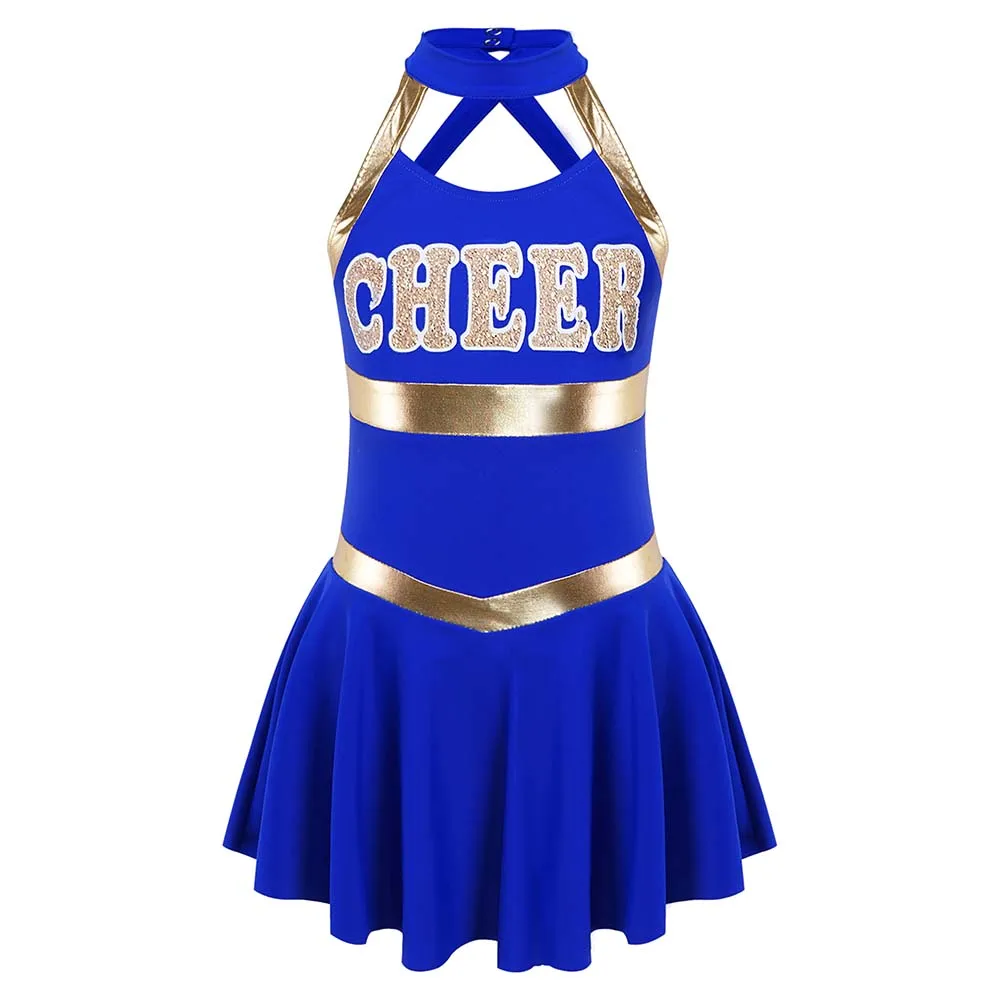 Personalized custom purple sublimation cheerleading uniform polyester cheap cheer uniforms