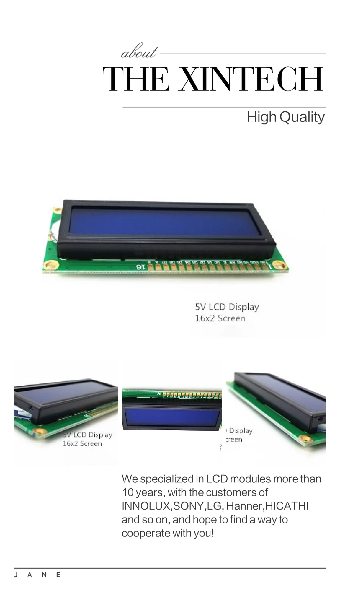 TN/HTN/STN FSTN/Graphic Lcm Liquid Crystal Display Module 1602 COB Type 16x2 LCM Display Module