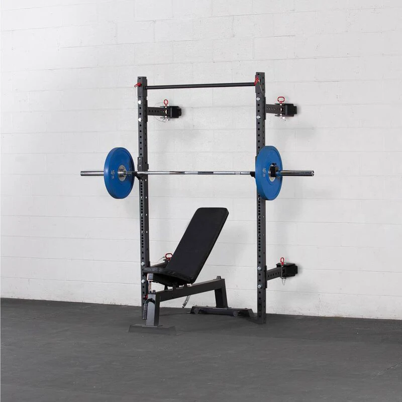 Multi Function Power Rack Cage Folding Wall Mounted Squat Rack 3x3 11-gauge Steel for Gym