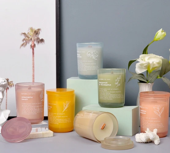 Soy Wax Candle Jar Candle Custom Logo Luxury Private Label Essential Oil Scented Natural Soy Candles With Lid