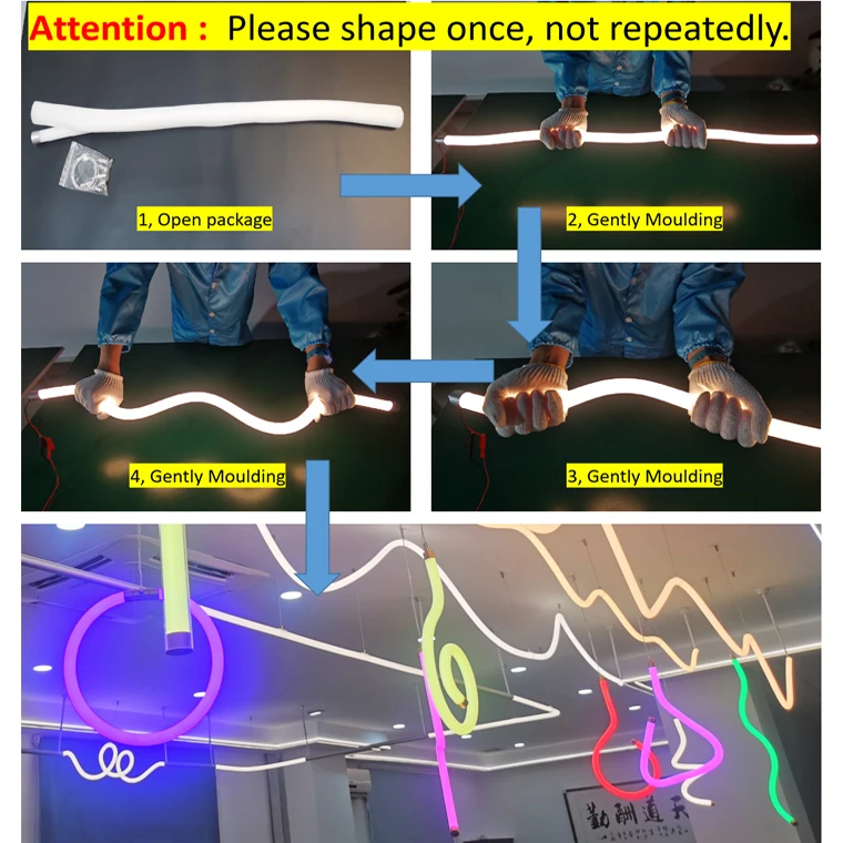 Factory 24v D25mm 3mn 5m Roll RGB White Color 360 Degree Round Tube Neon Light
