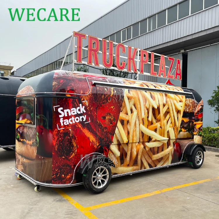 Wecare fast food truck mobile juice bar truck commercial kitchen consession burger van catering food trailer with full kitchen