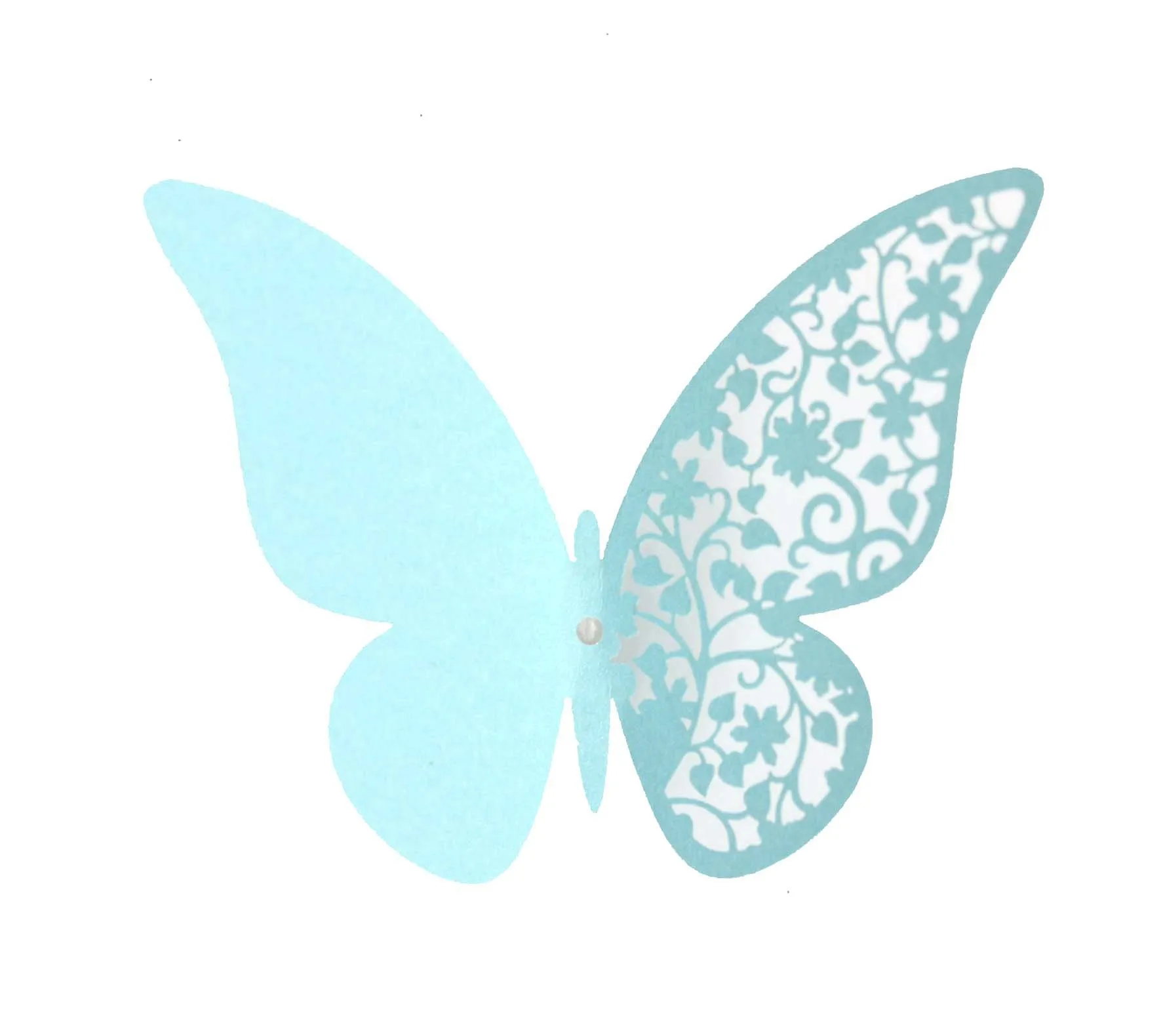 Laser hollow cup card pink three-dimensional 3D butterfly wall sticker decoration wedding party housewares scene layout