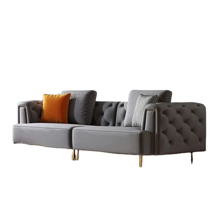 sofa set furniture Modern Luxury Flannel Fabric L-Shape 4-Seater Living Room Sectional I-Shape Sofa Furniture