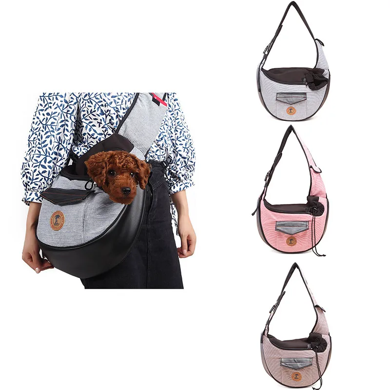 Windproof Pet Dog Carrier Outdoor Travel Handbag Pouch Portable Oxford Single Shoulder Bag Sling Comfort Tote Shoulder Bag