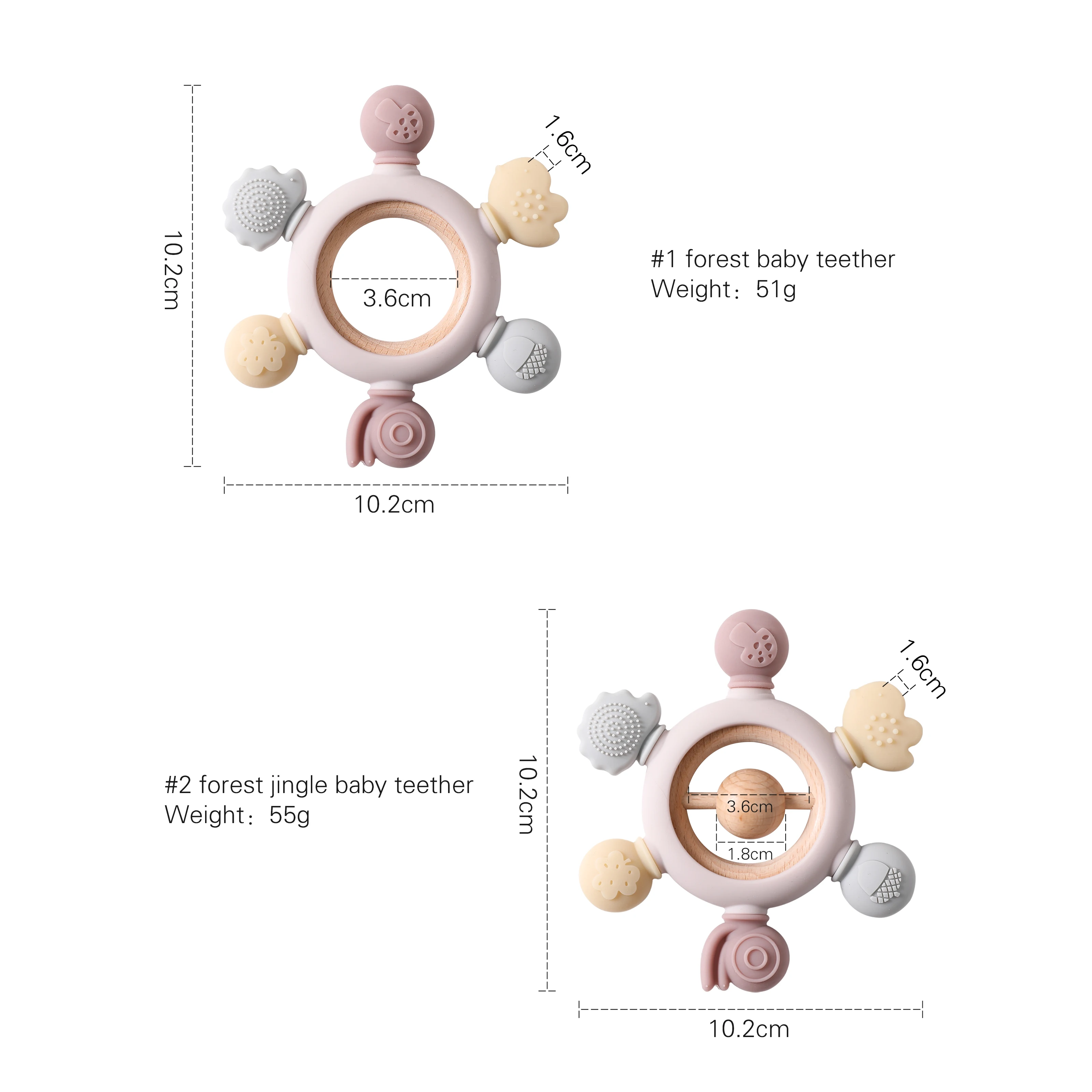 Exclusive Silicone Forest Baby Teether Baby Soothing Toy Baby Silicone Teether Ring