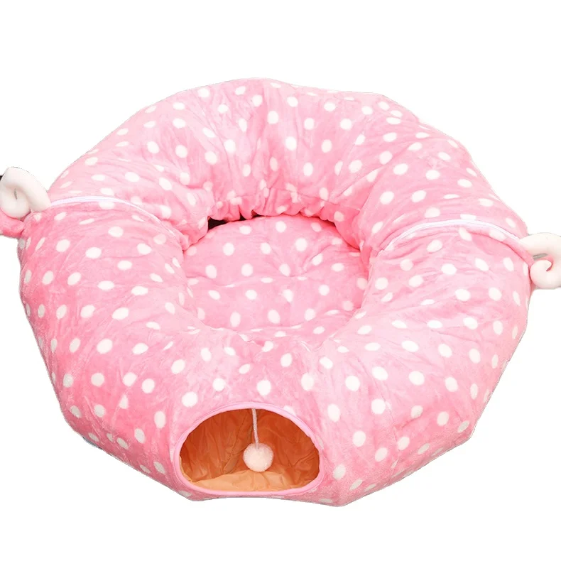 2022 Hot Sale  cat tunnel toy foldable cat channel rolling ground chinchilla litter cat bed pet toy