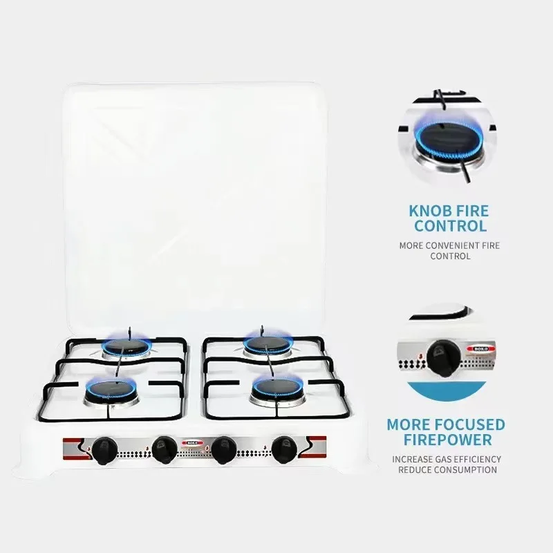 Modern novel Low price Factory Manufacturer 4 Burners Portable Gas Stove for Home Kitchen Camping