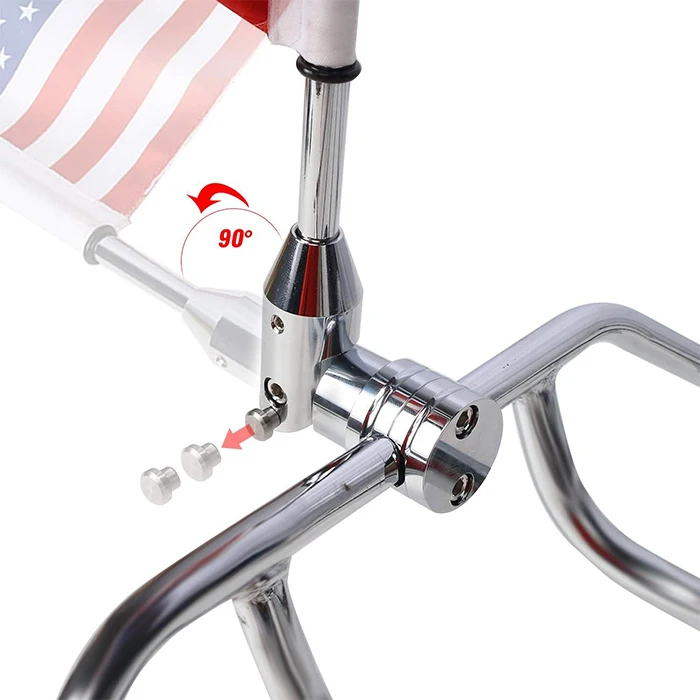 2023 New Product High Quality Rack Luggage Vertical Chrome Pole Mast Kit Fit Thin Motorcycle Flag For Universal Motorcycle Bike