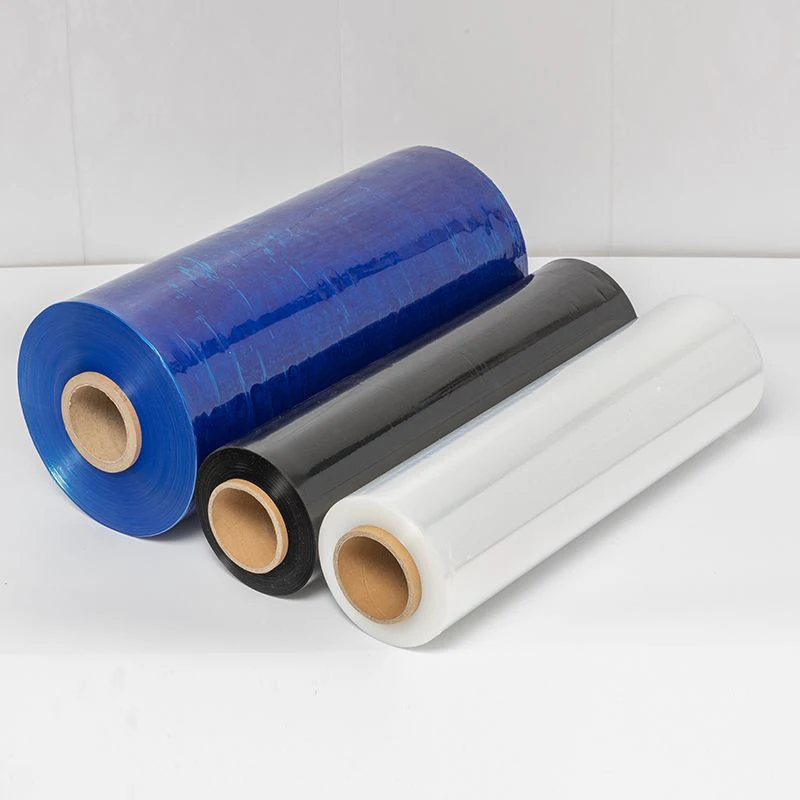Custom LLDPE Stretch Film Machine Packing Pallet Shrink Film Jumbo Plastic Colored Hand Mini Wrap Printed Pre Strech Film Rolls
