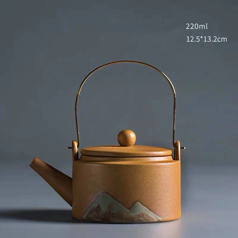 Необработанный керамический чайник в японском стиле мини для пивоварения винтажные чайные горшки ручная роспись маленький Глиняный Чайник