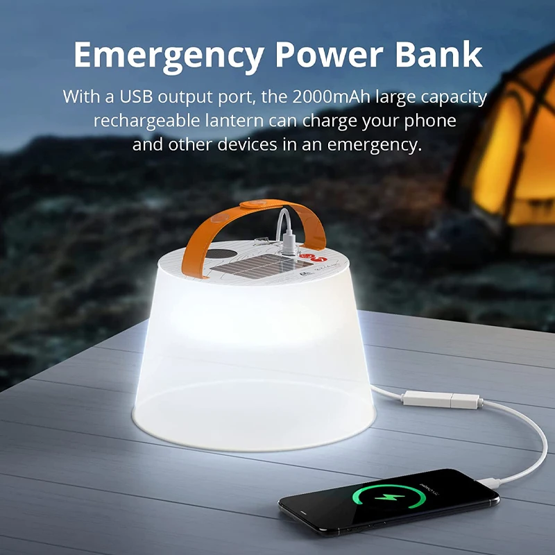 IP66 Waterproof collapsible Rechargeable solar Inflatablecamping light with Bluetooth Speaker for Camping Hiking Emergency