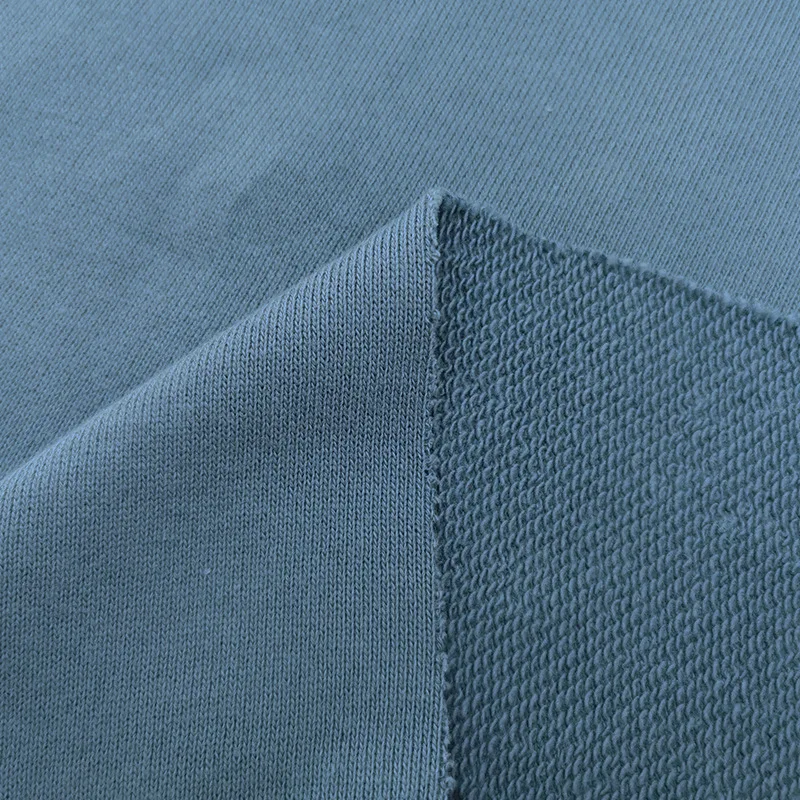 400GSM 100% Cotton French Terry Hoodie Fabric Textile Raw Material Plain Heavyweight Cotton Knitted French Terry Fabric