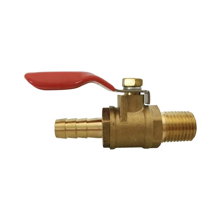 Barbed to Male Thread Brass Gas Shutoff Valve with Check Valve