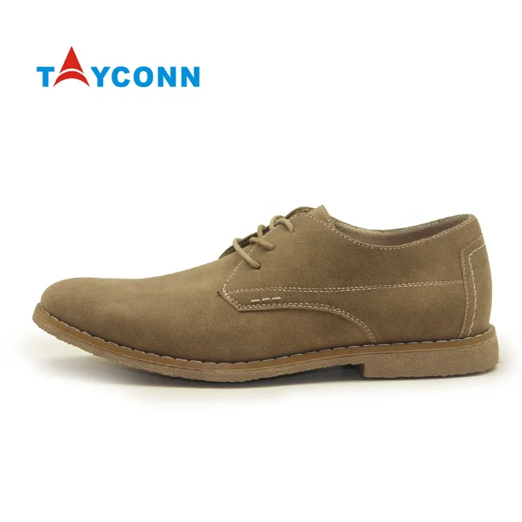 Wholesale oem cow suede leather fashion lace up dress casual men shoes