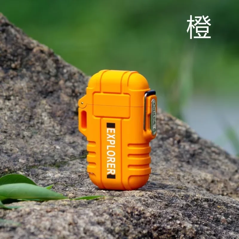 Waterproof Flameless Electric Lighter Dual Arc Plasma Beam Lighter USB Rechargeable Windproof No Butane Cigarette Lighter