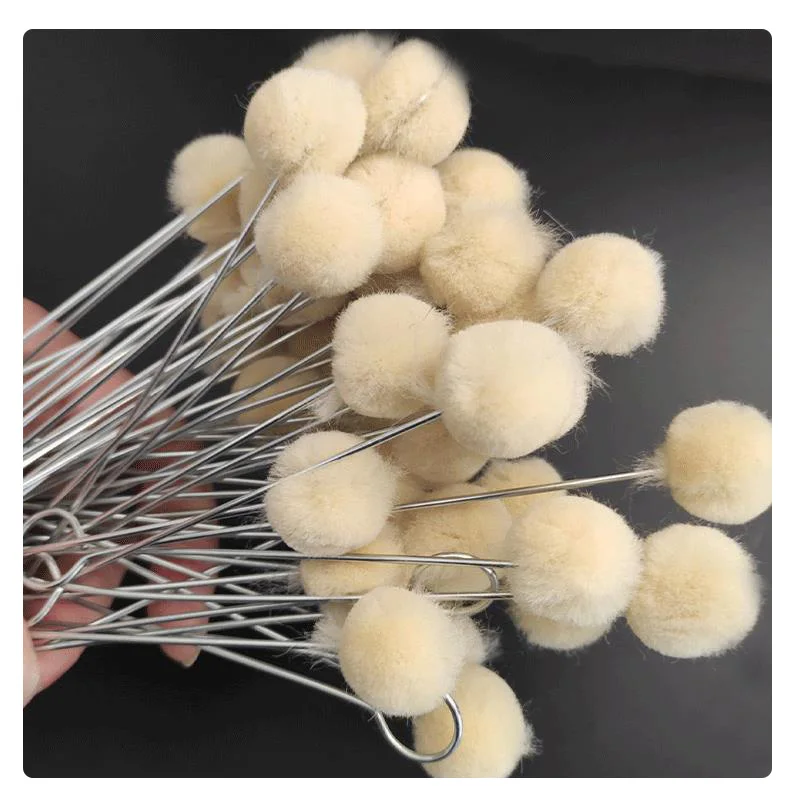 Wholesale DIY Crafts Leather Dye Dauber with Metal Handle Cleaning Brushes Wool Daubers Ball Brush Leather Dyeing Applicator