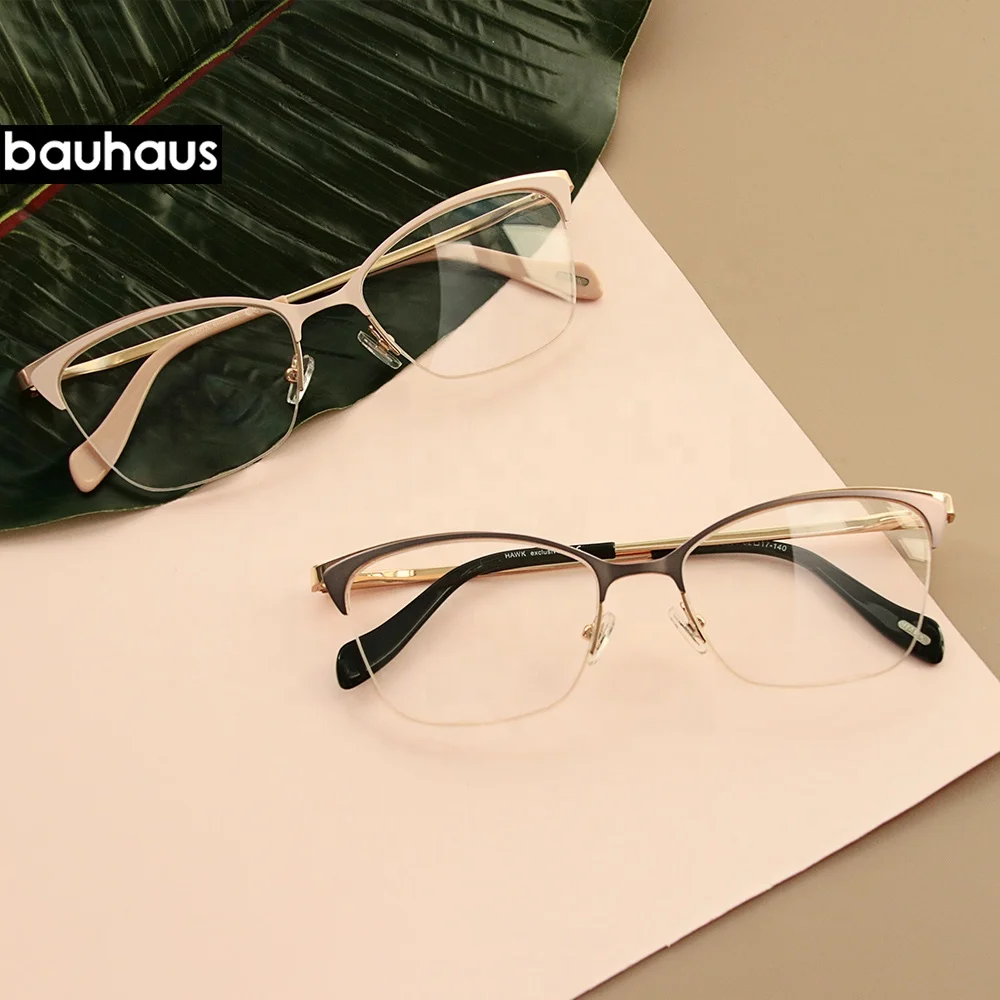 HW7345 New Metal Eyeglasses Frames Optical Half Frame Glasses