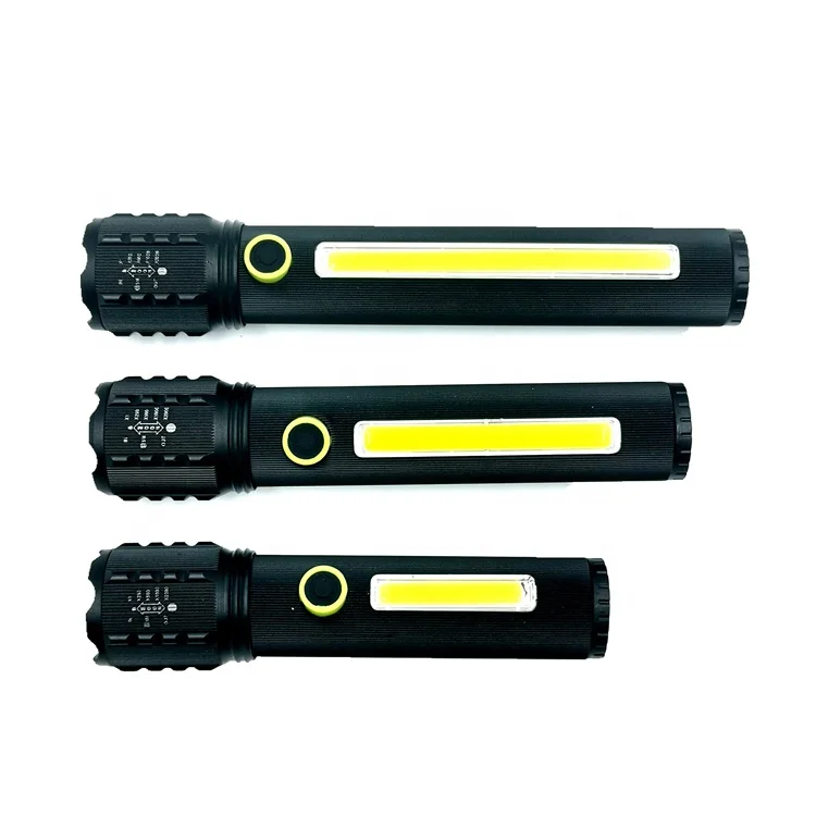 3 Modes Portable High Power USB Rechargeable Cob Led Torch Super Bright Work Flashlight Light