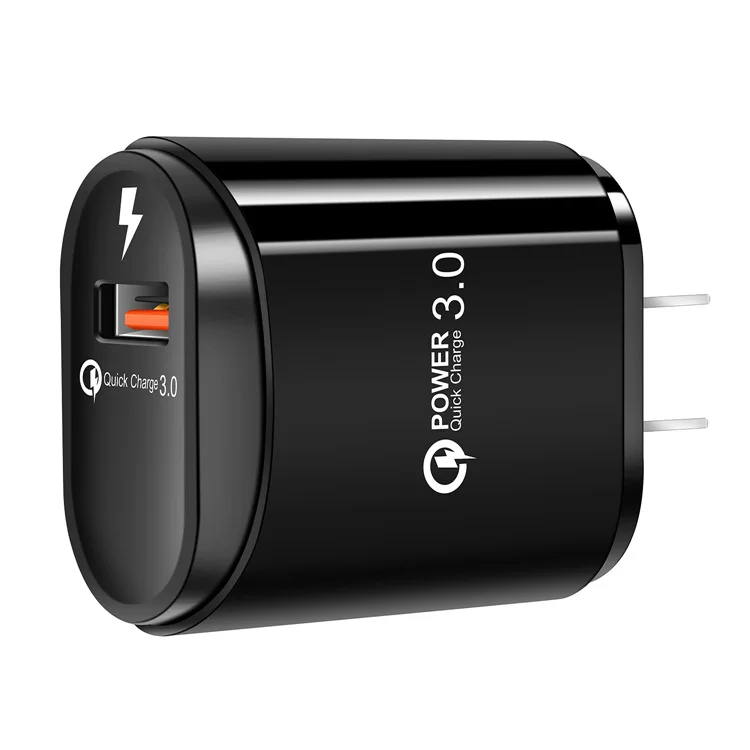 Qc3.0 1USB mobile phone fast charger European standard American standard plug multifunctional power adapter