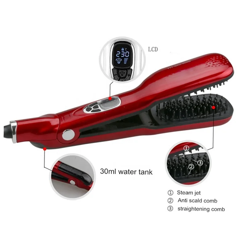 Steam Spray Hair Straightener Comb Detangle Hair Brush Styling Tools Electric Hair Brush Fast Straightening Irons