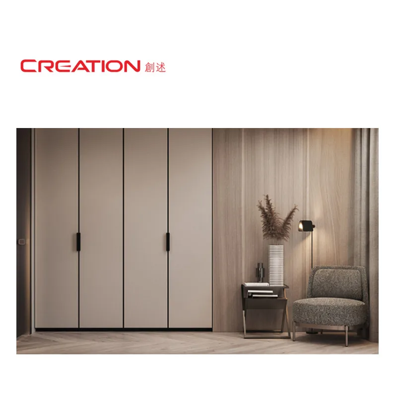 CREATION German Five Star Hotel Matte Lacquer Painting Hotel Wardrobe Furniture With Hidden Handle