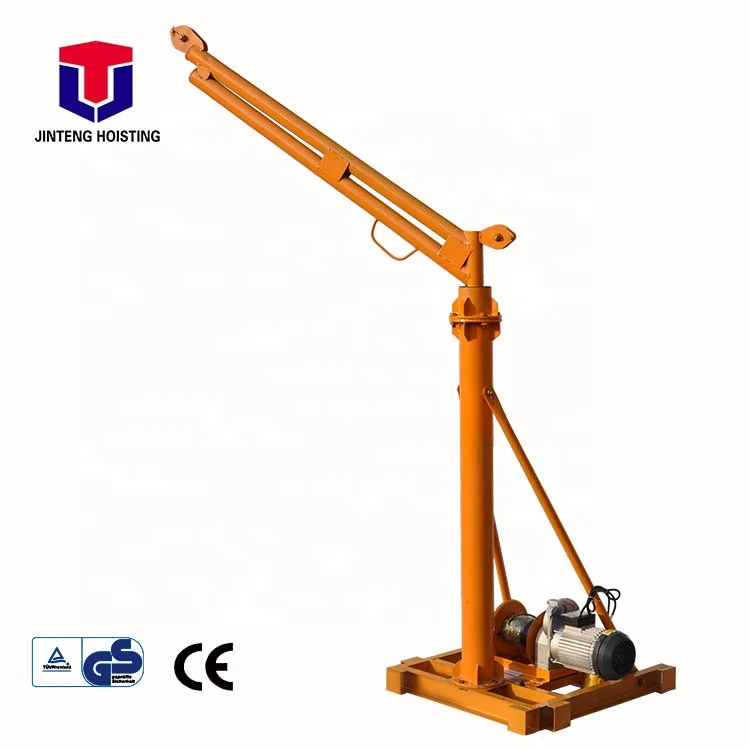 High Quality Outdoor 180 degree rotation lifting portable mini davit crane Clutch-400kg-30m-220v