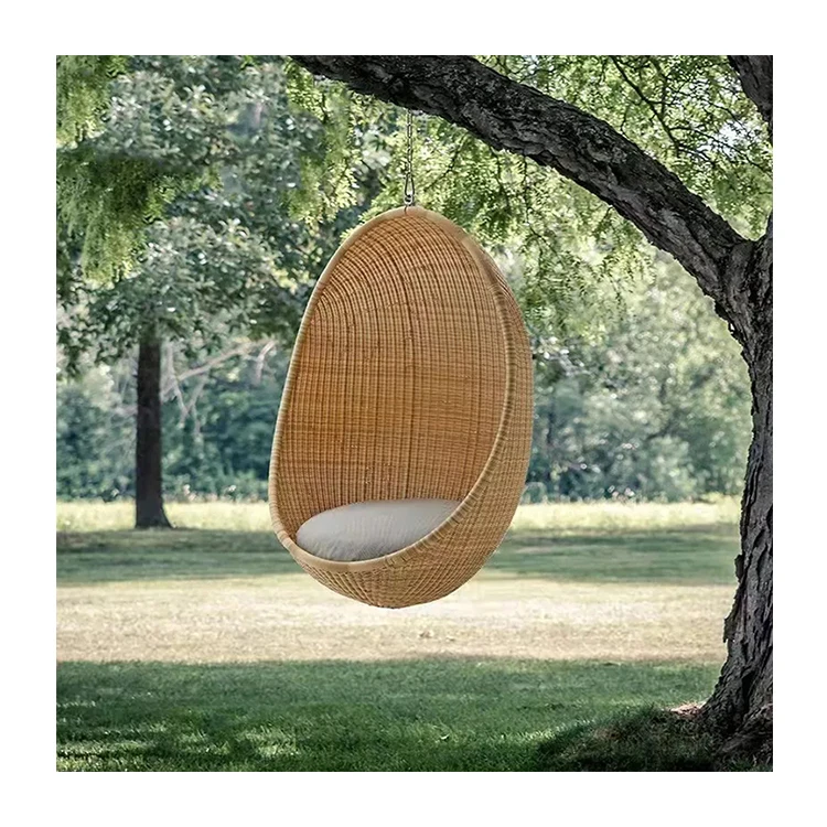 Outdoor hanging swing chair modern balcony swing hanging basket garden wicker swing chair patio furniture