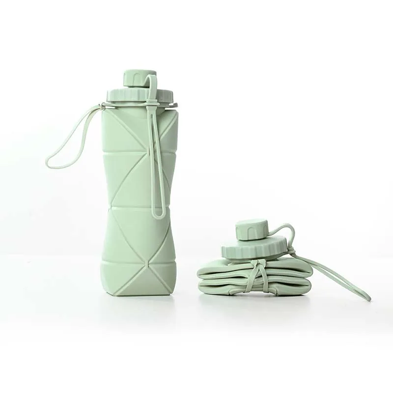 Outdoor Sport Running Marathon Camping Mountaineering High Quality New Designer Portable Folding Water Bottle 600ML For Travel