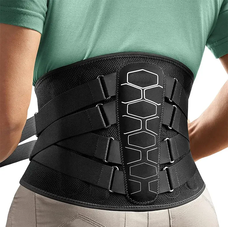 Double straps Sports fitness fixed waist brace support belt adjustable support pressure waist abdominal belt