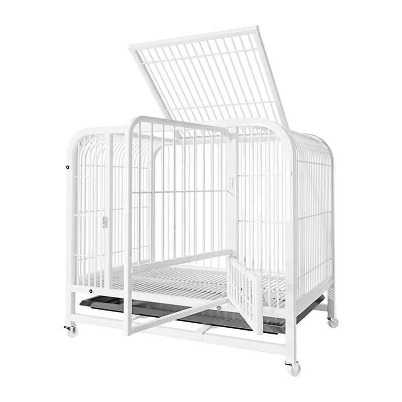 Wire dog cage, large dog indoor pet cage with toilet, dog cage wholesale