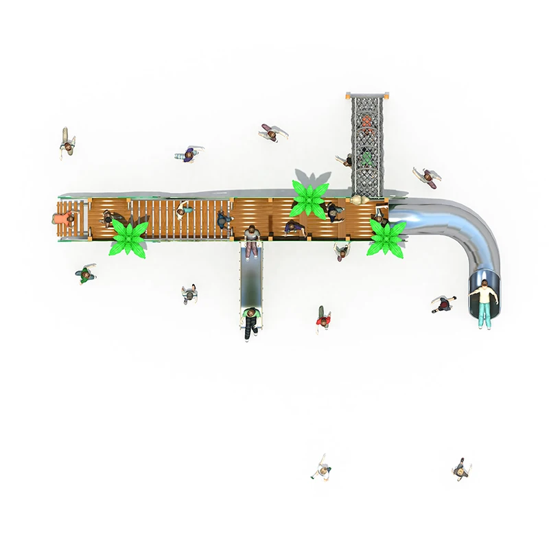 Customized Wholesale Garden Home Yard Backyard Children Outdoor Playground Play House Kids Build Wooden Playhouse with Slide