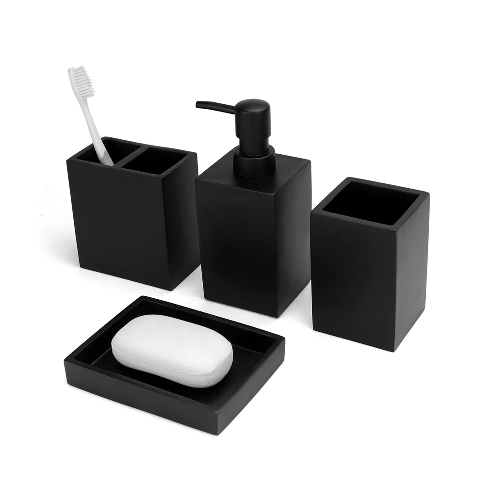 Popular 5 Piece Black Cement Cat Stainless Steel Toilet Brush 7 Pieces New Antique Bronze Bathroom Accessories Set