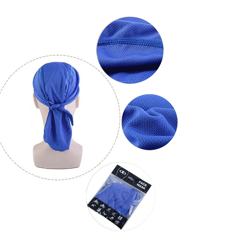 Wholesale Polyester Do Rags Adjustable Sweat Wicking Pirate Hat Skull Cap Sports Quick Dry Headband Durag For Men Women